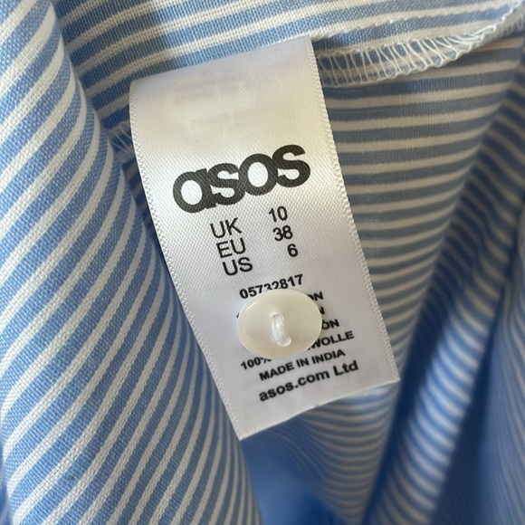 ASOS beautiful 100% cotton drawstring button down striped skirt - Picture 7 of 9